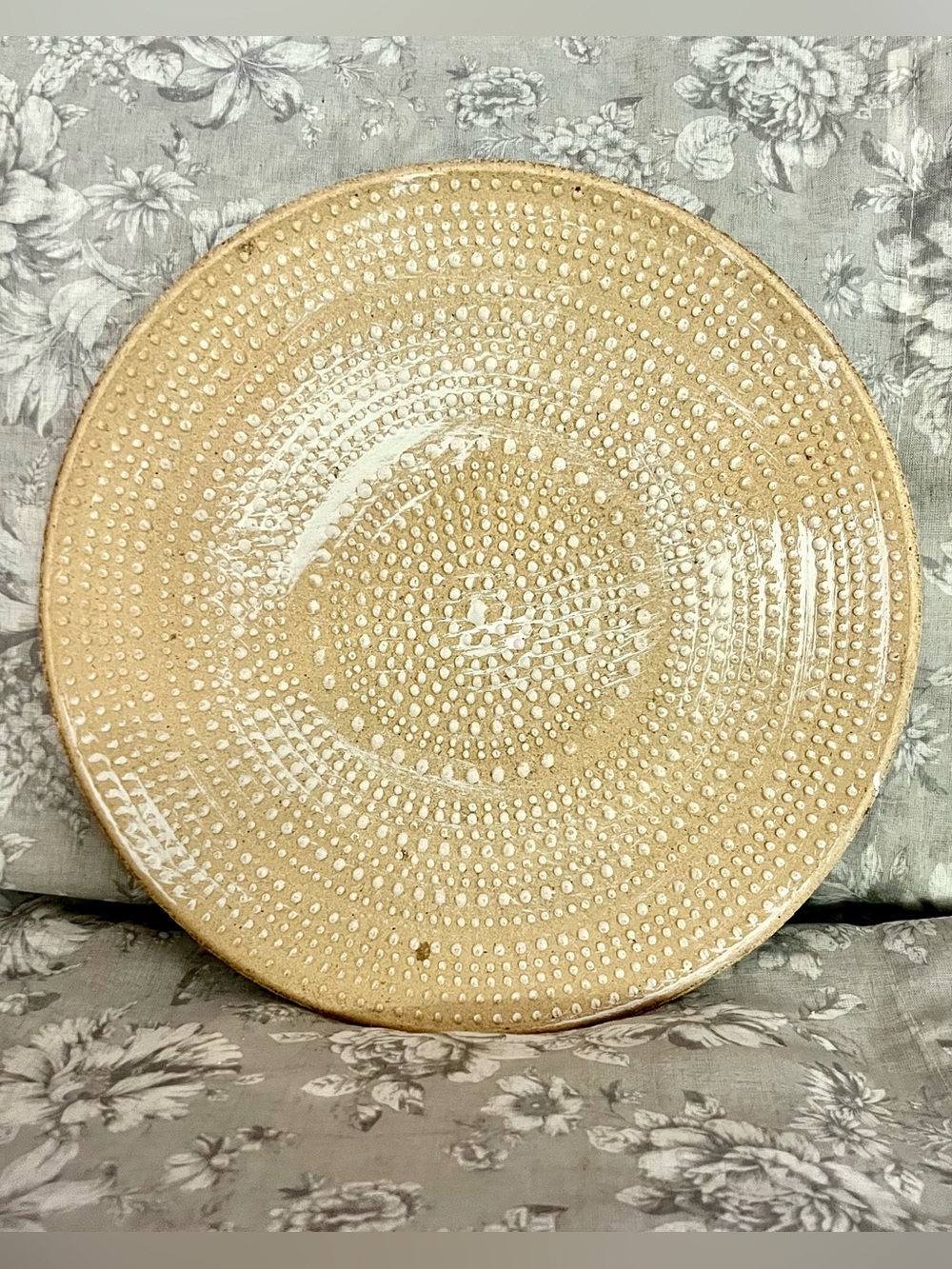 Neutral Boho Dotted Decorative Centerpiece Platter Catchall Tray - 13.5"